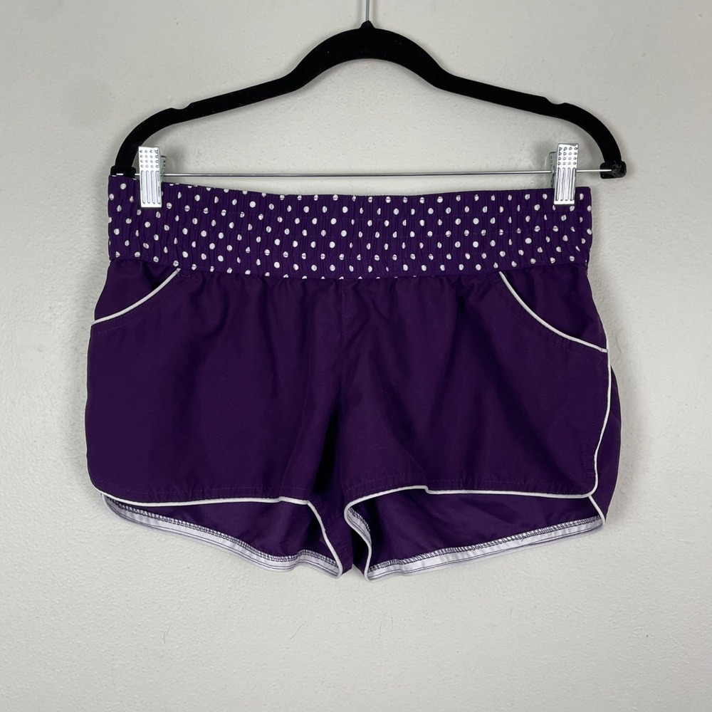 Y2K Micro Mini Shorts Xhilaration Purple Polka Dot Athletic Large Activewear